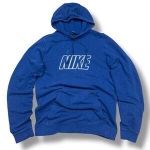 Nike 2000s Hoodie Y2K Men’s Medium Logo Swoosh Baggy Relax Navy Skater Spell out